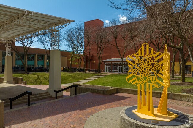 New Center Park hosts outdoor events like movie from June through August.