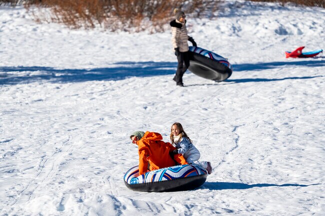 Just North off Highway 50 is the Captain Pomin Rock Trailhead where families of Glenbrook can go sledding.