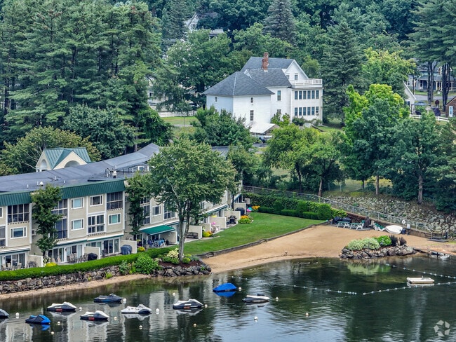 Lakefront homes are common in Meredith, and some have private docks.