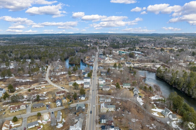 Route 202 cuts through South Windham, connecting Little Falls to Gorham and Sebago Lake.