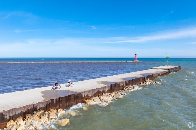 Lake Michigan is always an attraction for residents of the Indiana Corridor neighborhood.