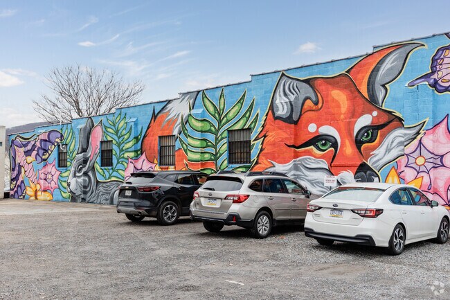 A mural brightens up the downtown in West Wyoming, PA.