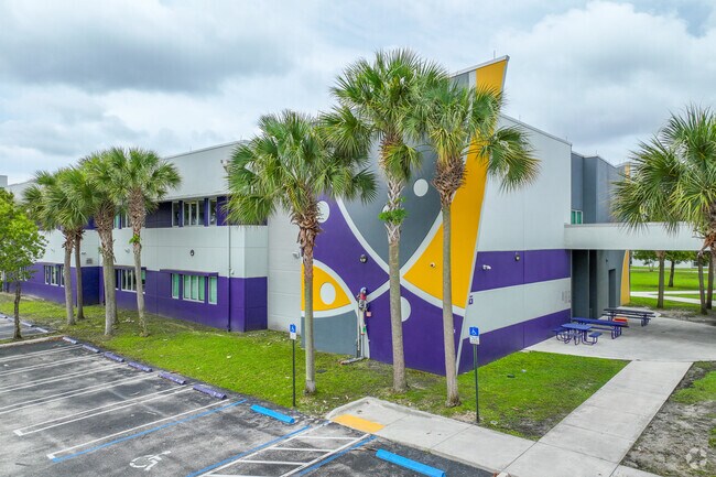 Southwest Miami High School colorful building.
