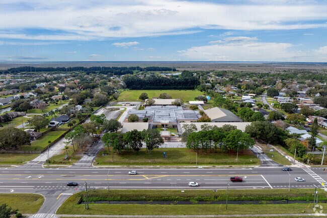 Residential homes flank both the east and west of Hans Christian Andersen Elementary School.