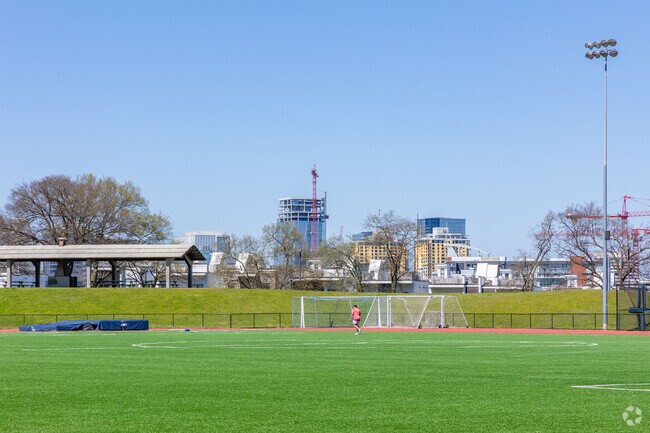 Locals can use the field at E.S. Rose Park to exercise.
