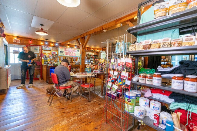 The Hampton General Store is a small local shop at the center of town that sells a mix of essential and local goods.