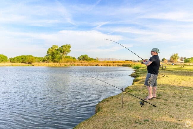 Hesperia Palisades residents can spend the afternoon fishing at nearby Mojave Riverwalk's pond.