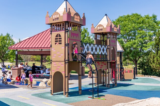McFall Park sets the stage for playing pretend with its castle-themed playground.