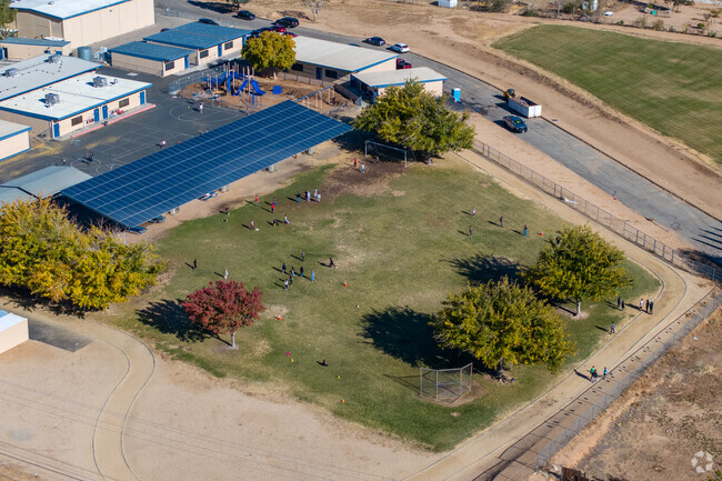 The beautiful campus of Juniper Elementary includes modern amenities for students.