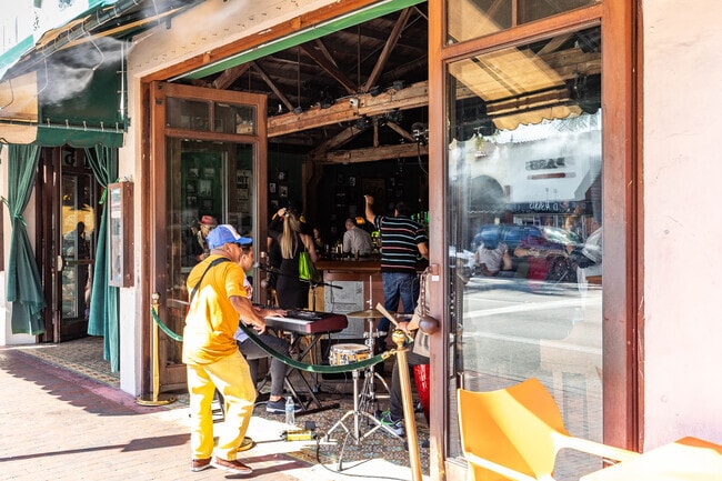 A common scene in Little Havana is people dancing to the music in front of Ball and Chain.