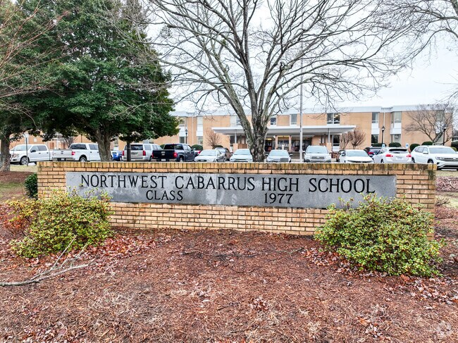 The brick signage at Northwest Cabarrus High School.