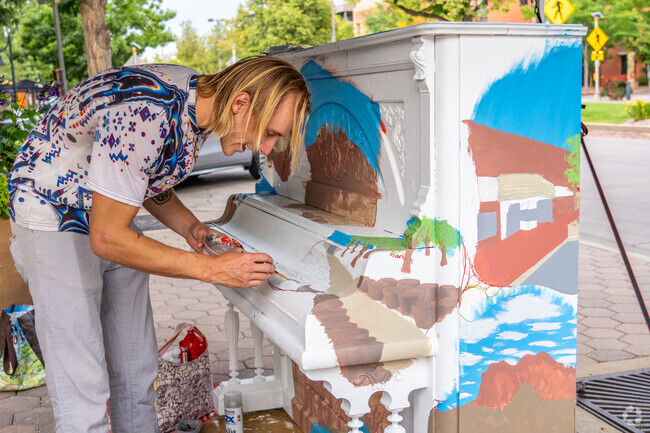 You can find many hand painted playable pianos around Downtown Fort Collins.
