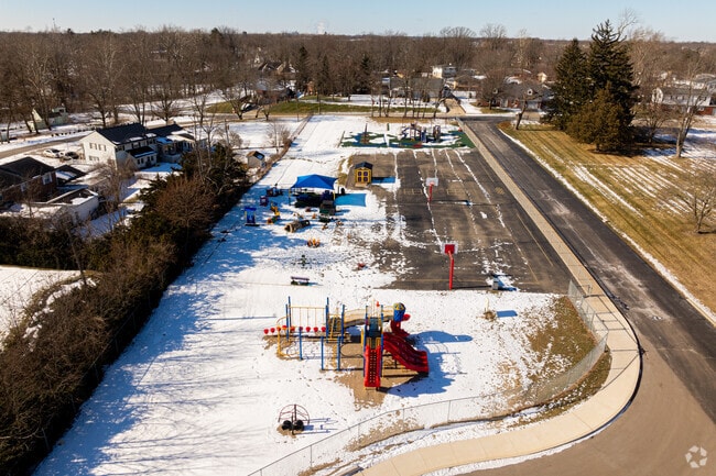 Riverview Elementary School has a large playground.