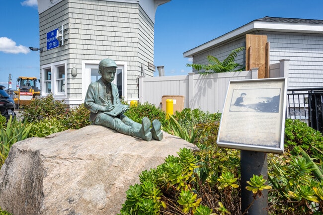 The Eugene O'Neill statue in Downtown New London depicts the playwright as a young boy.