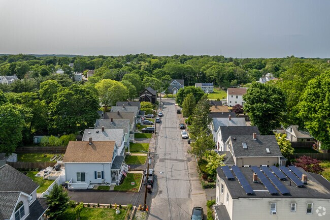 Gable roofs are common on craftsman style homes in the East Dedham neighborhood.