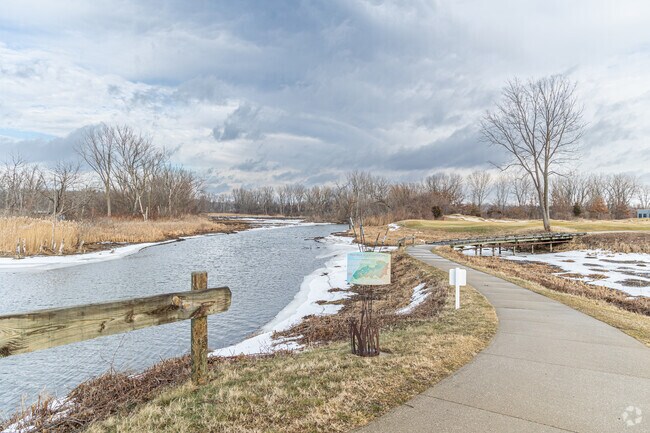 Walk along the Harbor Shores Nature Trail to take a scenic stroll through Benton Harbor.