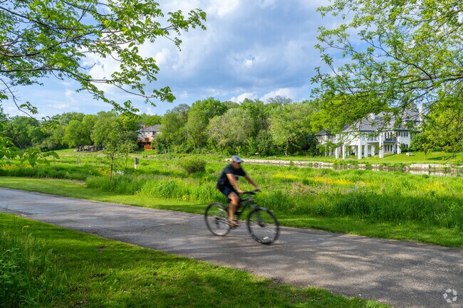 Bicycle trails through Pioneer Park are a popular way to travel.