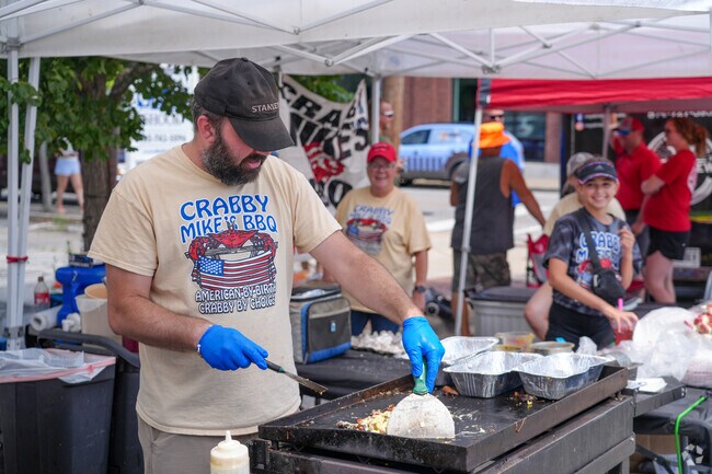 Breakfast omelets and burritos are made fresh at the Lafayette Farmers Market.