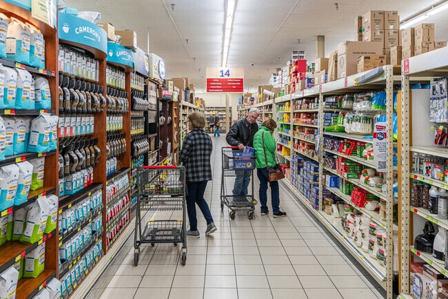 Residents stock up on coffee and other essentials at Woodman's Food Market.