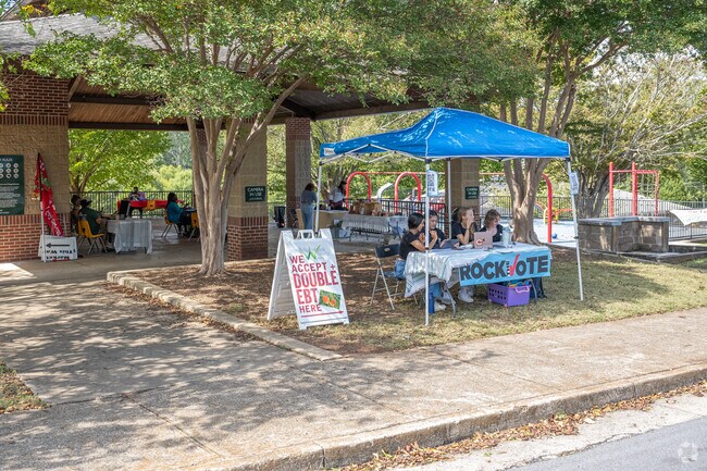The West Broad farmers market is held every weekend at Rocksprings Park.