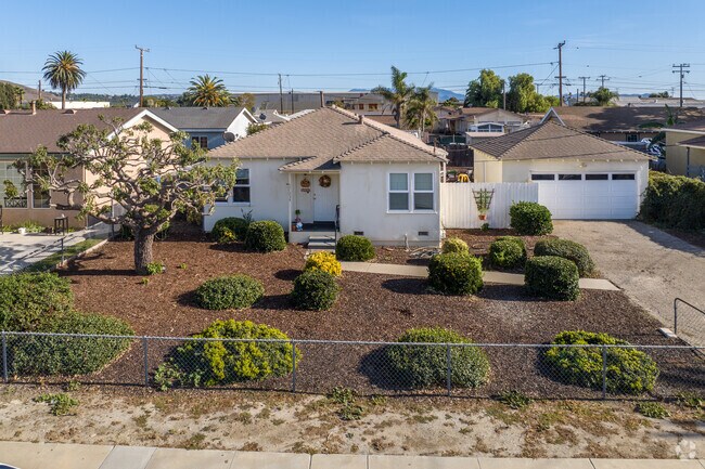 Homes in Saticoy feature drought tolerant landscaping.