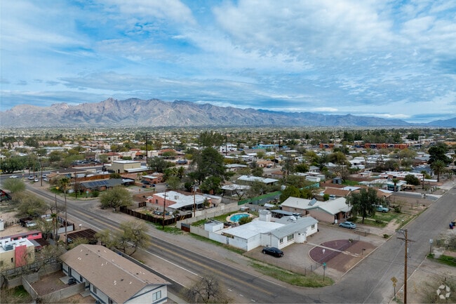 The Santa Catalina Mountains overlook the Hedrick Acres neighborhood in central Tucson.