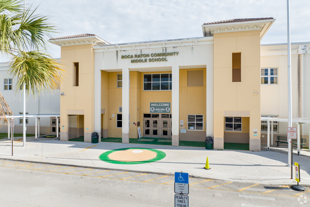 Front entrance of Boca Raton Community Middle School.