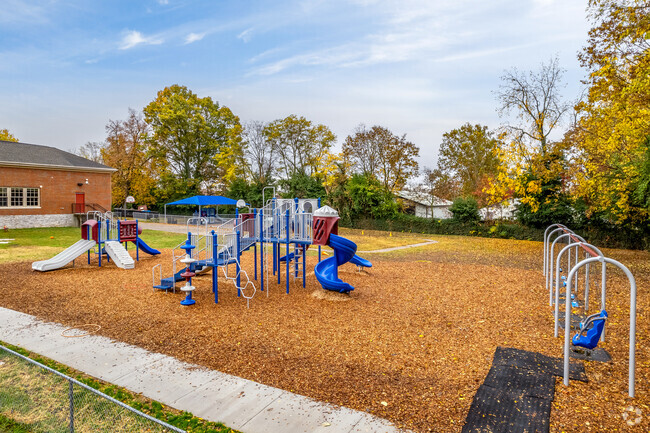 Russell Cave Elementary School has a large play area for its studnets.