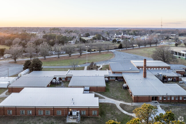 Portable classrooms accommodate a growing student population at Tyro Middle School in Lexington.