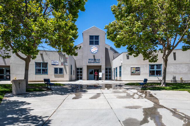 Enter Fitzgerald Elementary School through its welcoming entrance.