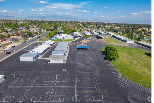 The basketball courts at Colonel Howard Nichols are found on the East end of the school.