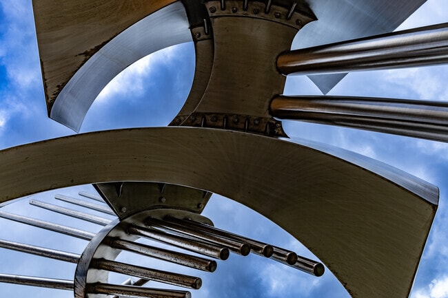 Sculptures are enjoyed by guests at the Berglund Center just outside of Williamson Road.