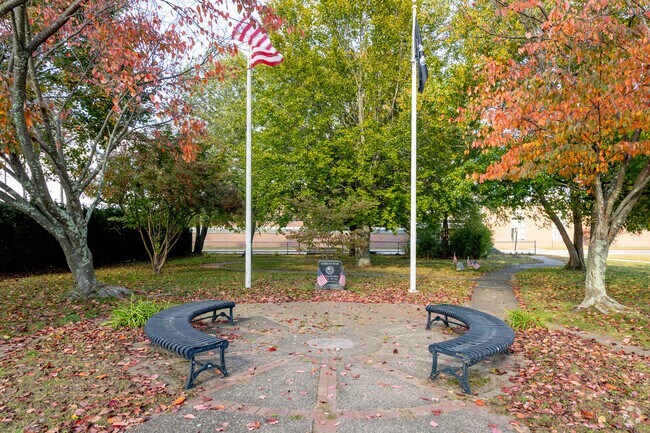 This Veterans Memorial is on the grounds of Veterans Memorial Middle School.