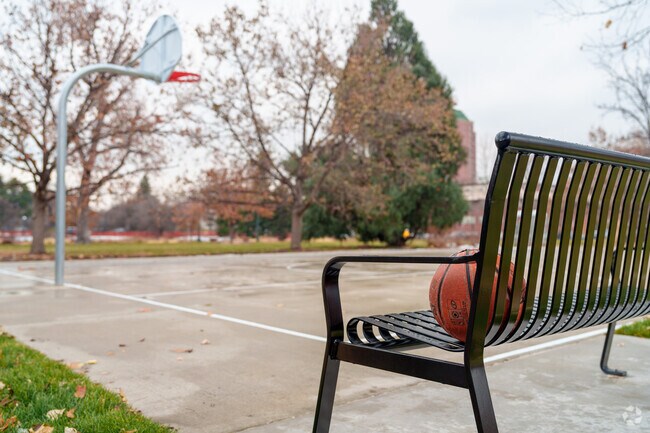 Take a break from your busy life to enjoy the green space and play a game of basketball at Alamo Placita Park.