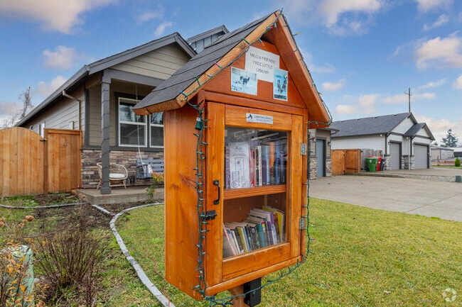 Milo & Friends Free Little Library in Sublimity, OR.
