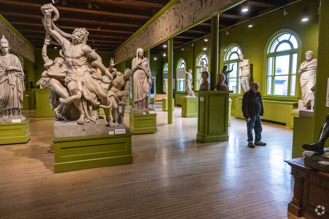 A man views the sculptures at George Walter Vincent Smith Art Museum in Springfield.