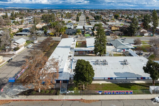 Looking East from Washington Elementary School in Visalia toward the Sierra Nevada foothills.