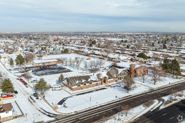 An overview of the school grounds at Brighton Adventist Academy in Brighton, Colorado.