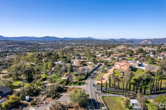 Ranch-style homes on large lots line North Victoria Drive in Alpine.