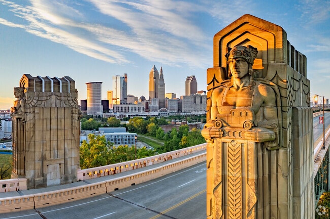 Cleveland, Ohio located north of Harter Heights via I-77.