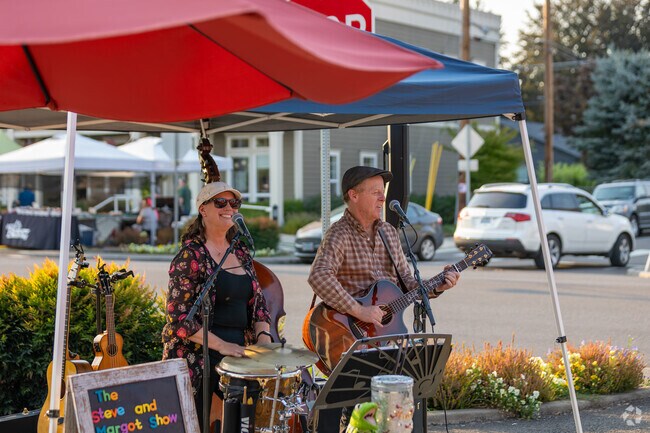 Live music adds to the festive atmosphere at West Linn's Historic Willamette Summer Market.