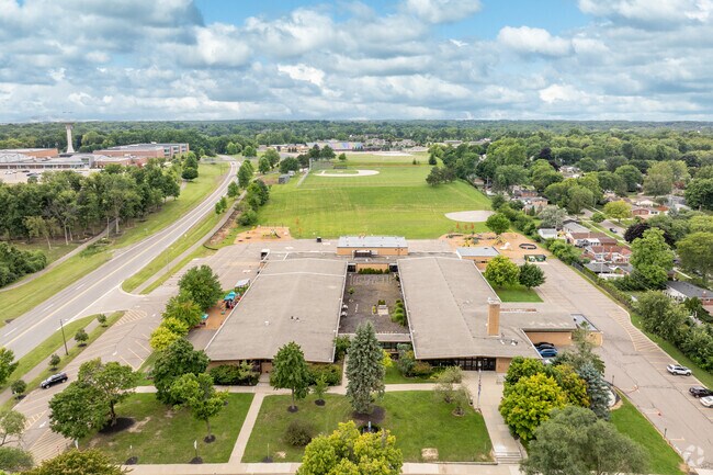 Aerial view of Amerman Elementary School.