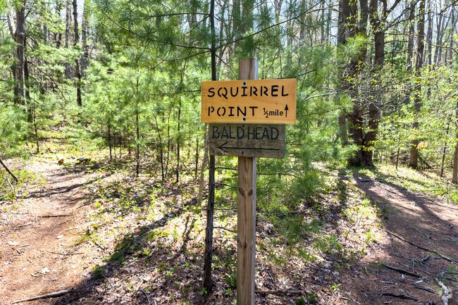 The walking trail that leads to Squirrel Point Lighthouse in Arrowsic Maine offers great views of the Kennebec River.