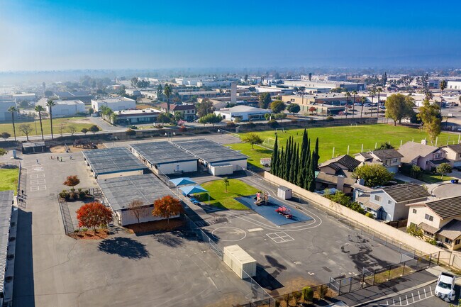A view of the Montera Elementary buildings from the street.