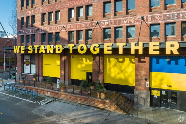 We Stand Together sign at Keen