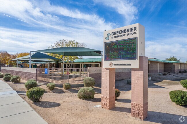 The monument sign greets you at Greenbrier Elementary School in Glendale.