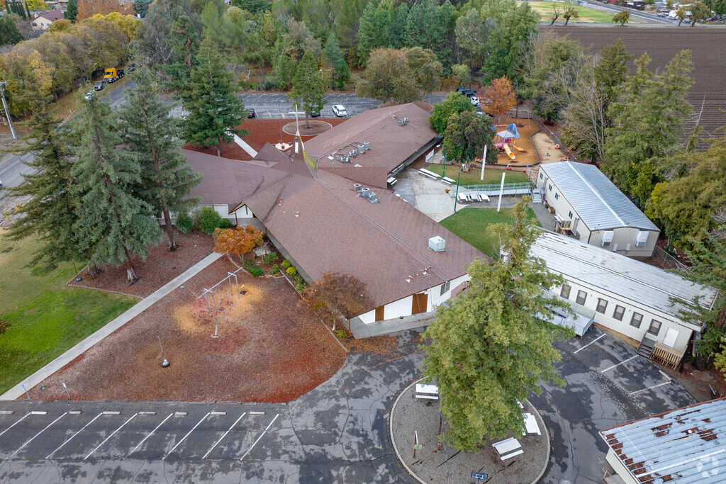 Neighborhood Christian School offers a tranquil campus when viewed from above.