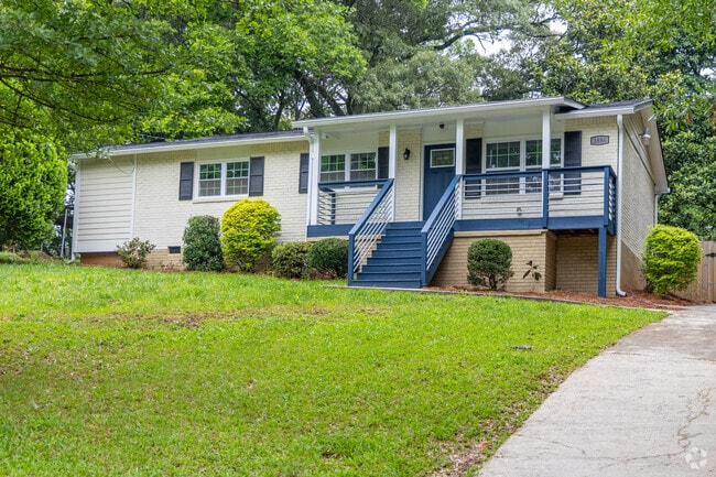 A raised ranch style home in the Thomasville Heights neighborhood of Atlanta, GA.