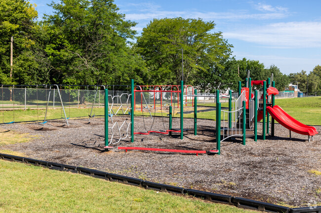 THe playground at Highland Park Central Elementary School is fun for all ages.