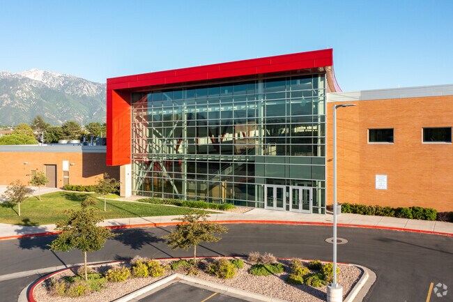 Entrance to Mount Jordan Middle School located in Sandy, UT.